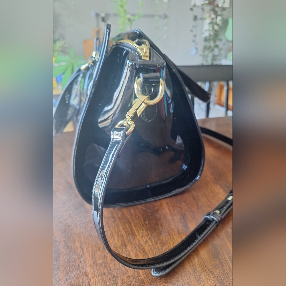 Nine West Patent Black Satchel - Picture 4 of 5